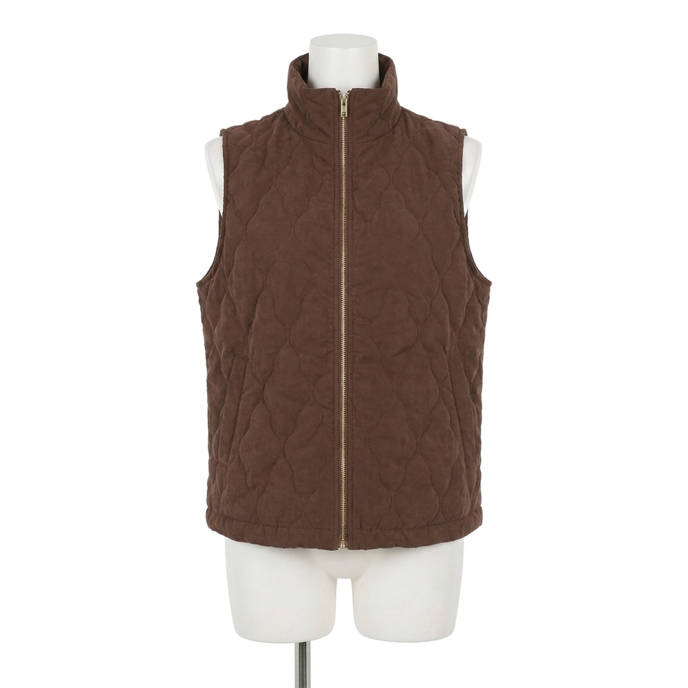 NEW UMGEE quilted zip up vest in chocolate